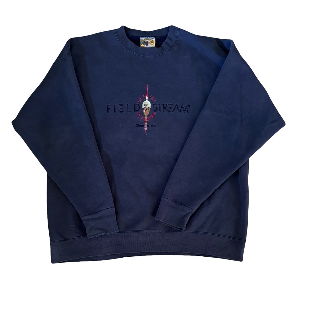 Vintage Heavyweight Embroidered Field & Stream Fishing Crewneck Outdoors